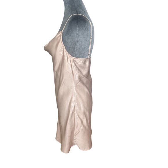 Princess Polly Satin Slip Dress Beige Size 2 Adjustable Spaghetti Straps Cowl Ne - Picture 3 of 6